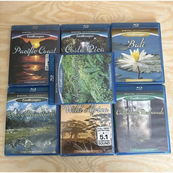 Lot Of 7 Earthscapes Blu-ray Digital Environments Pacific Coast - California - Picture 2 of 3